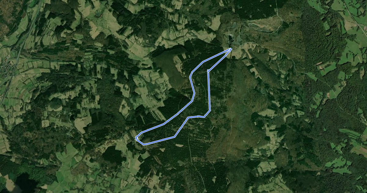 Маршрут Rhön-Rundweg Schwarze Berge 5 на спутниковом снимке