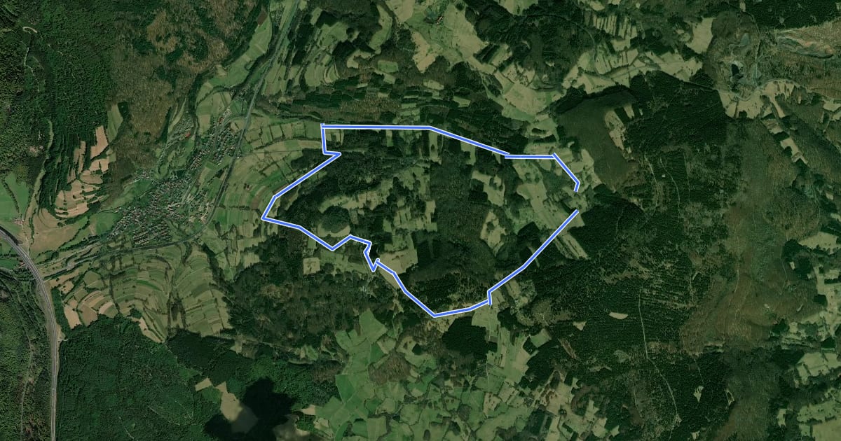 Маршрут Rhön-Rundweg Schwarze Berge 6 на спутниковом снимке