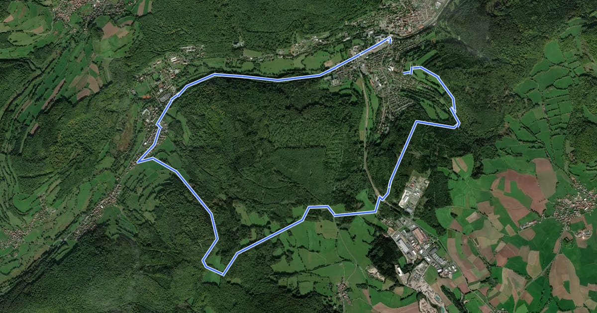 Маршрут Rhön-Rundweg Sinntal 10 на спутниковом снимке