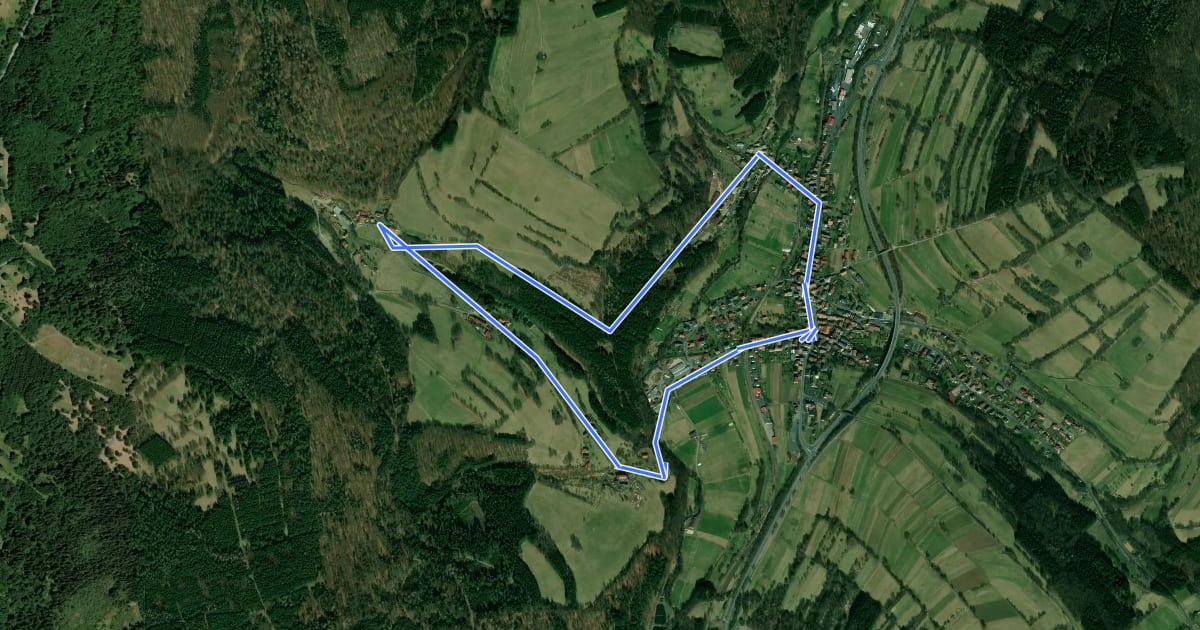 Маршрут Rhön-Rundweg Sinntal 17 на спутниковом снимке
