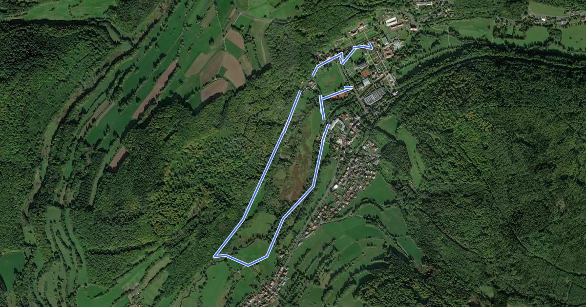 Маршрут Rhön-Rundweg Sinntal 6 на спутниковом снимке