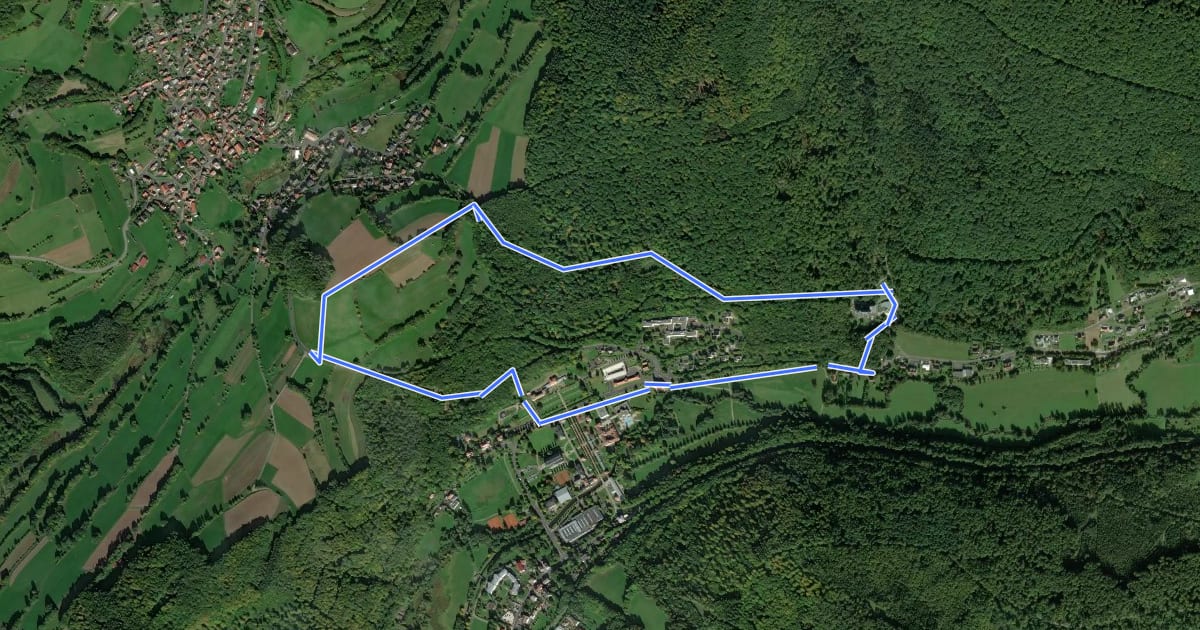 Маршрут Rhön-Rundweg Sinntal 7 на спутниковом снимке