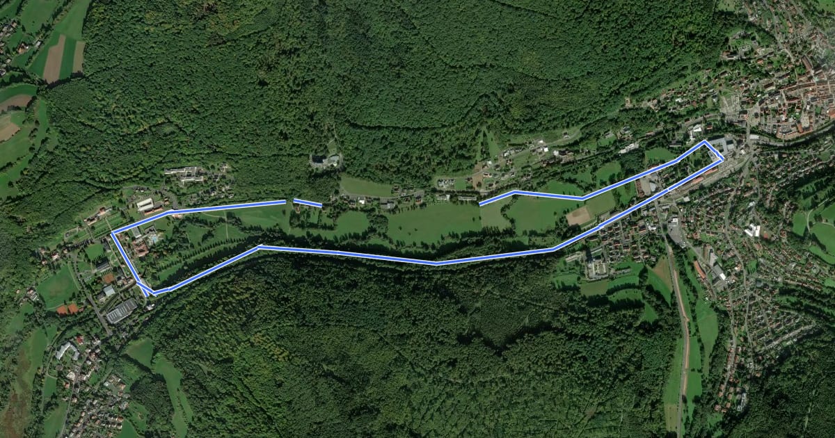 Маршрут Rhön-Rundweg Sinntal 8 на спутниковом снимке