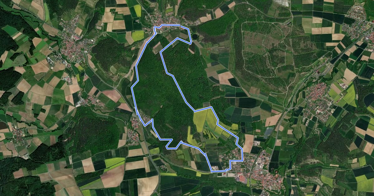 Маршрут Rhön-Rundweg Unsleben 1 - "Rehbergwanderung" на спутниковом снимке