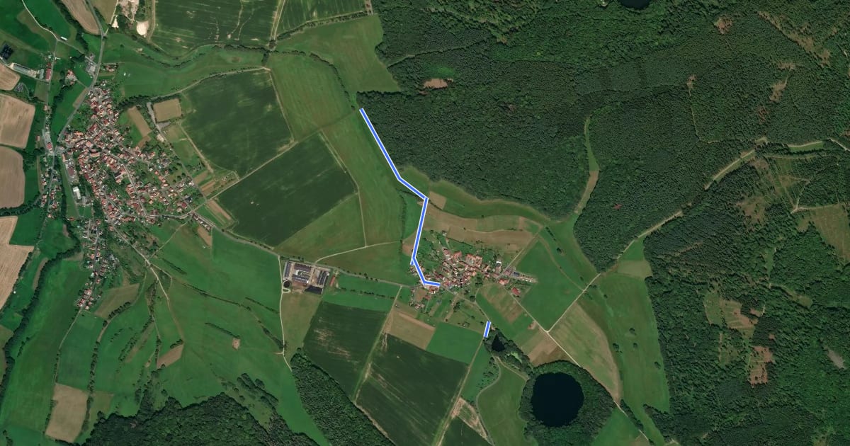 Маршрут Rhön-Rundweg Urnshausen 1 на спутниковом снимке