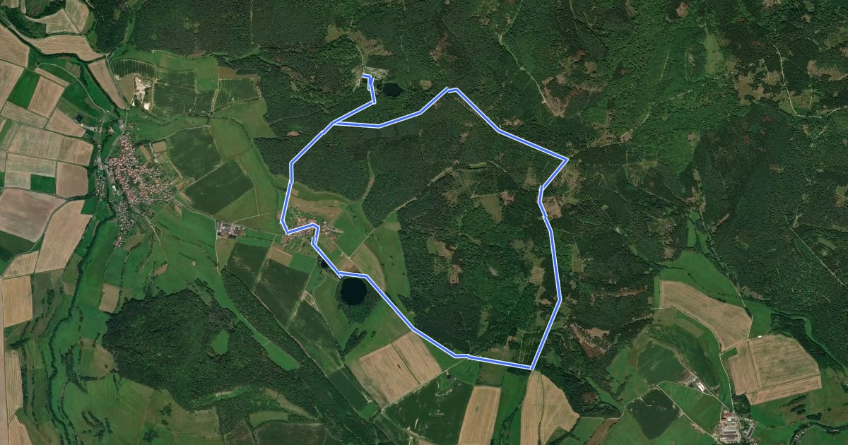 Маршрут Rhön-Rundweg Urnshausen 3 на спутниковом снимке