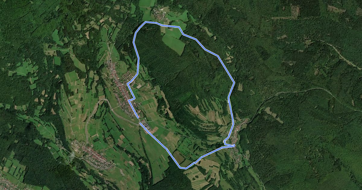 Маршрут Rhön-Rundweg Walddörfer 3 на спутниковом снимке