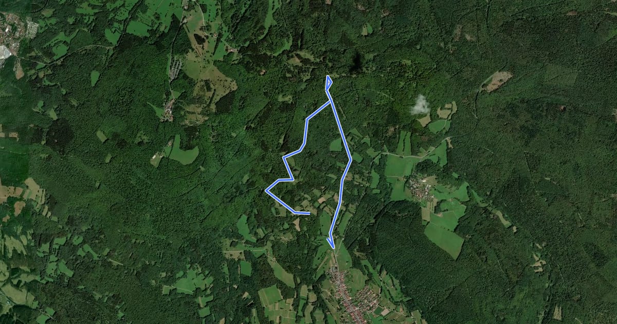 Маршрут Rhön-Rundweg Walddörfer 5 на спутниковом снимке