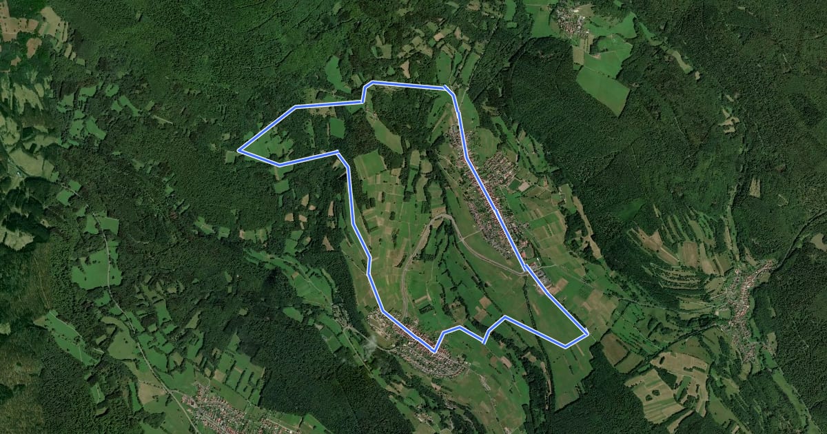 Маршрут Rhön-Rundweg Walddörfer 6 на спутниковом снимке
