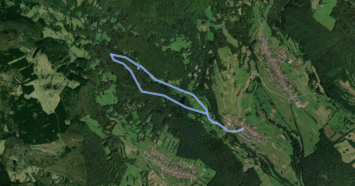 Маршрут Rhön-Rundweg Walddörfer 7 на спутниковом снимке