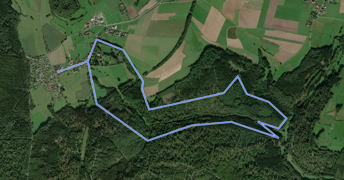 Маршрут Rhön-Rundweg Zeitlofs 2 на спутниковом снимке
