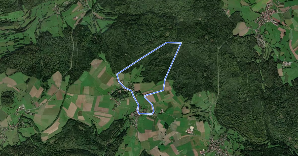 Маршрут Rhön-Rundweg Zeitlofs 4 на спутниковом снимке