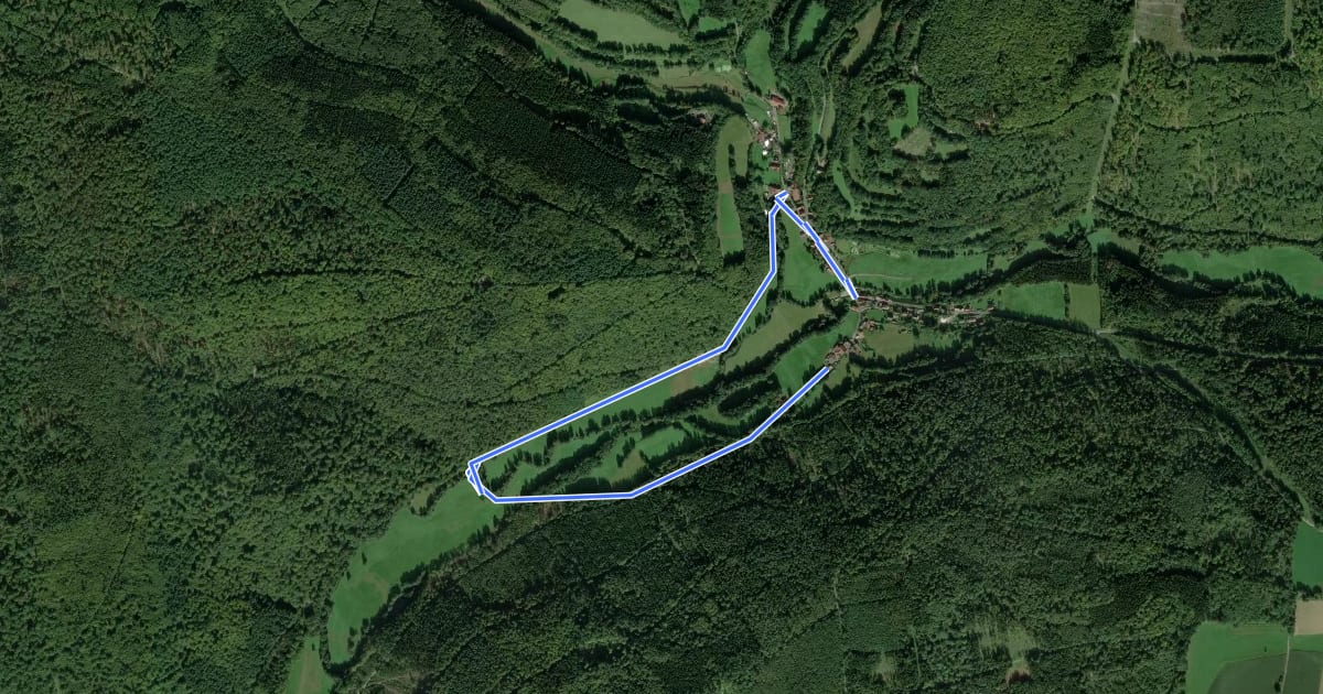Маршрут Rhönrundweg 3 Wartmannsroth на спутниковом снимке