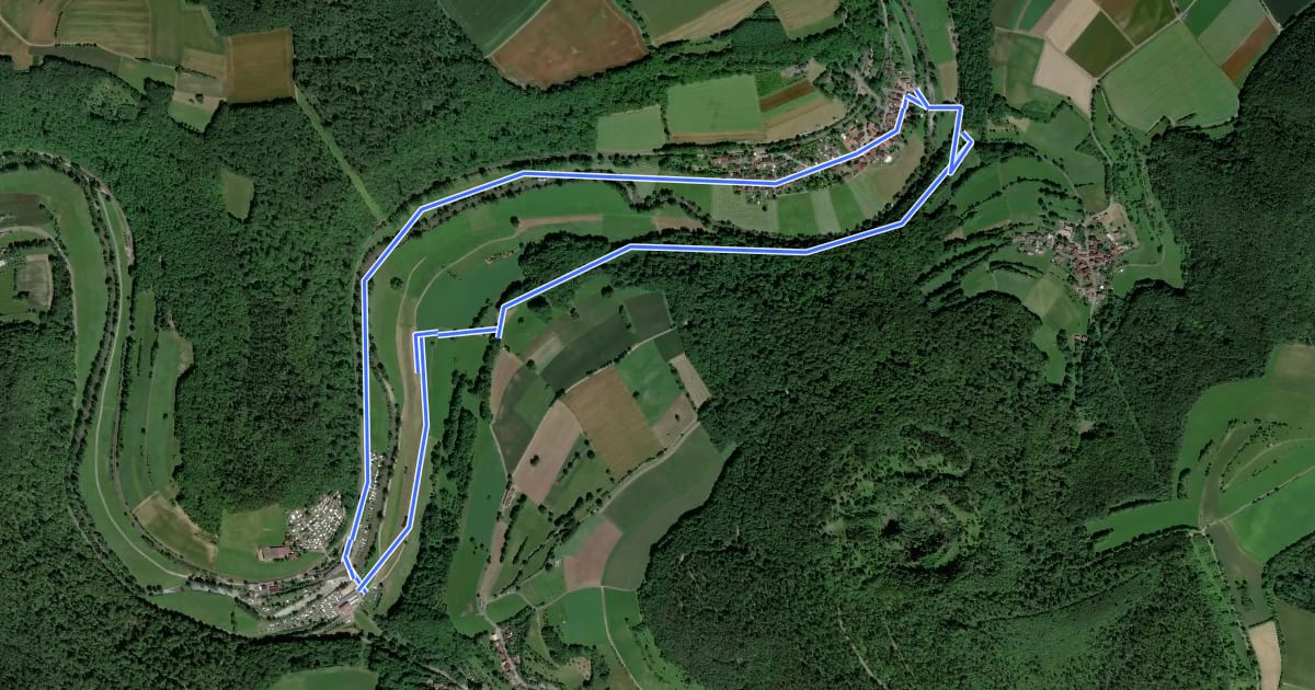 Маршрут Rhönrundweg 4 Hammelburg на спутниковом снимке