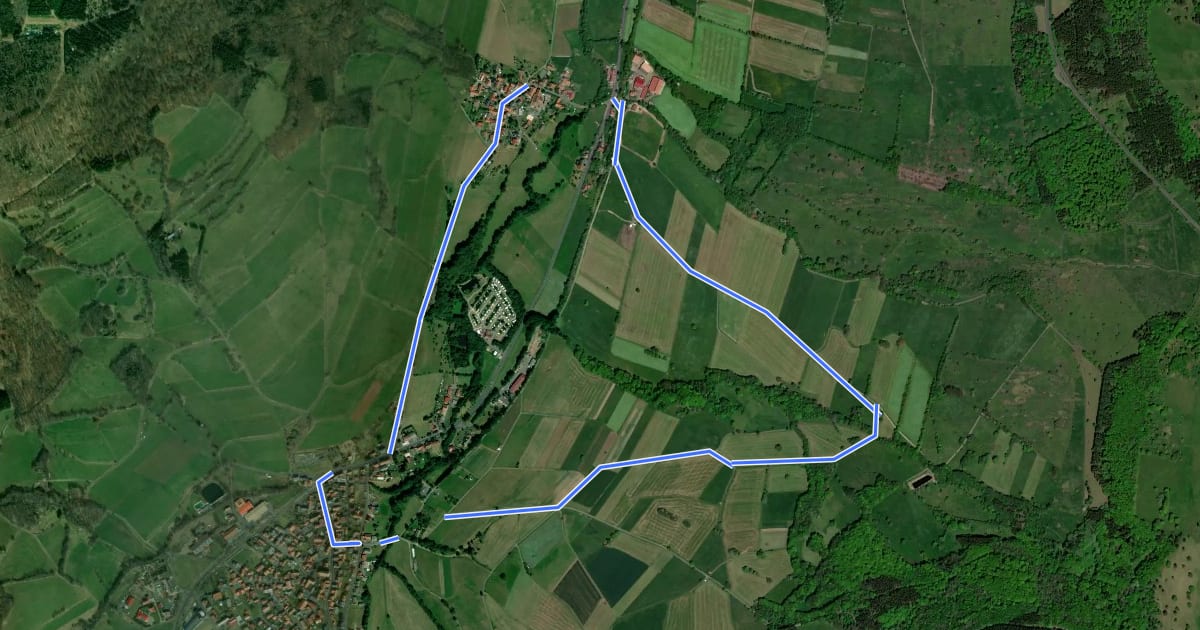 Маршрут Rhönrundweg 7 на спутниковом снимке