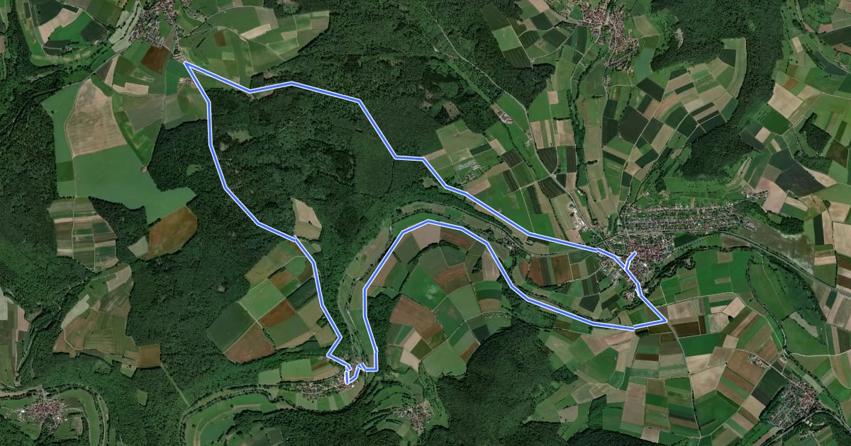 Маршрут Rhönrundweg Hammelburg 5 на спутниковом снимке