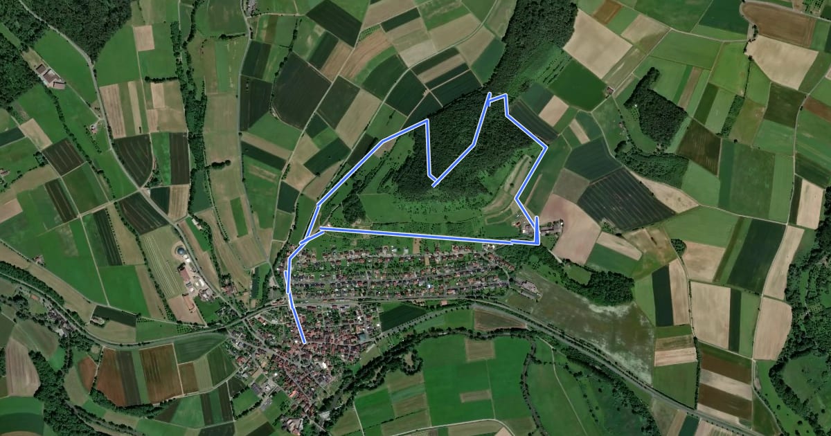Маршрут Rhönrundweg Hammelburg 6 на спутниковом снимке