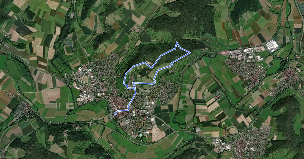 Маршрут Rhönrundweg Hammelburg 9 на спутниковом снимке