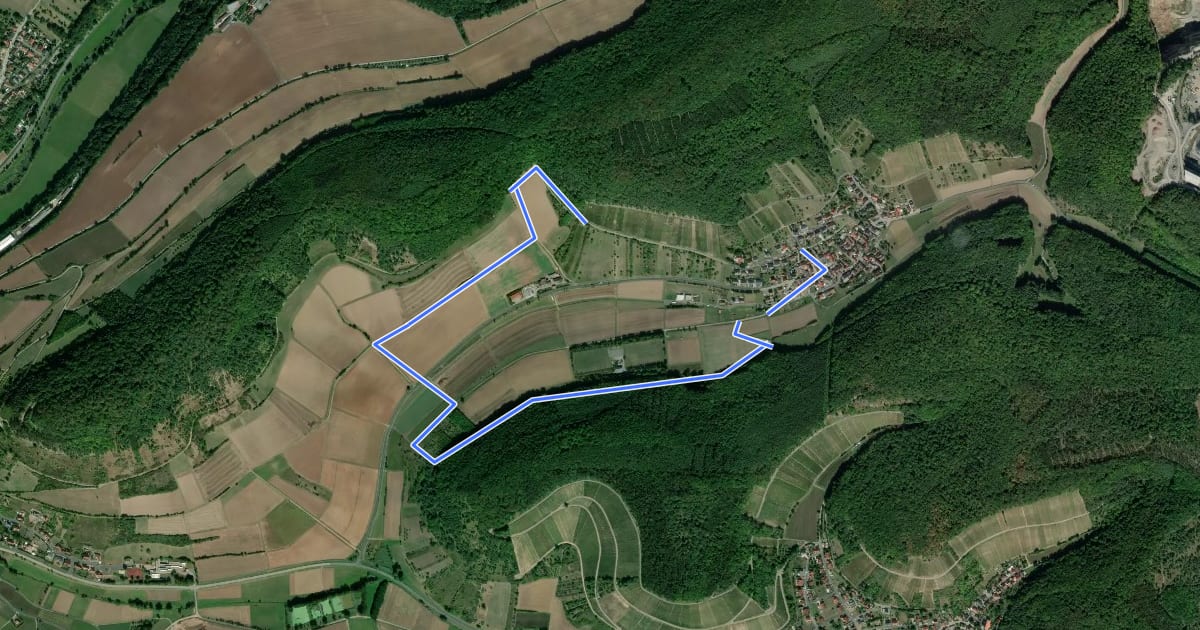 Маршрут Rhönrundweg Saaletal 6 на спутниковом снимке