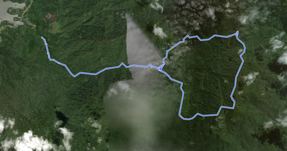 Маршрут RHB Hiking Circuit (Rajah - Hulu Bakau) на спутниковом снимке
