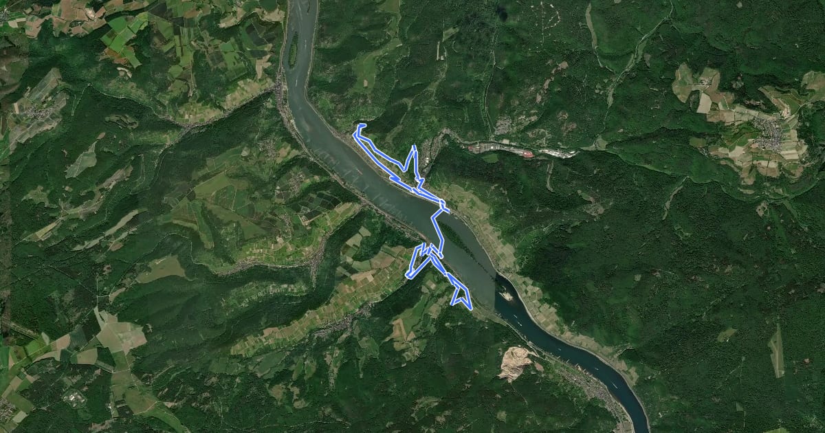 Маршрут "Rhein über" на спутниковом снимке