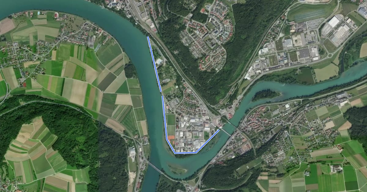 Маршрут Rheinübergang Koblenz - Rheinweg Abzw. Bahnhof на спутниковом снимке
