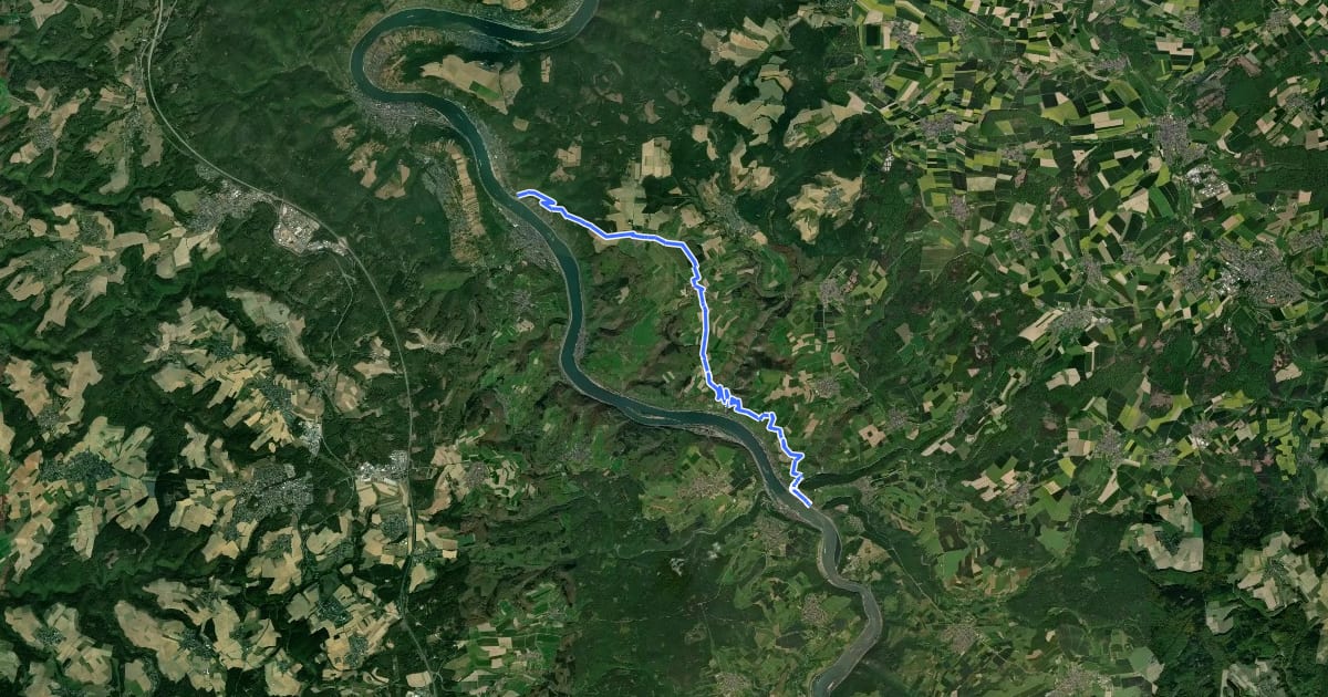 Маршрут Rhein-Camino - 2. Etappe - Jakobsweg на спутниковом снимке