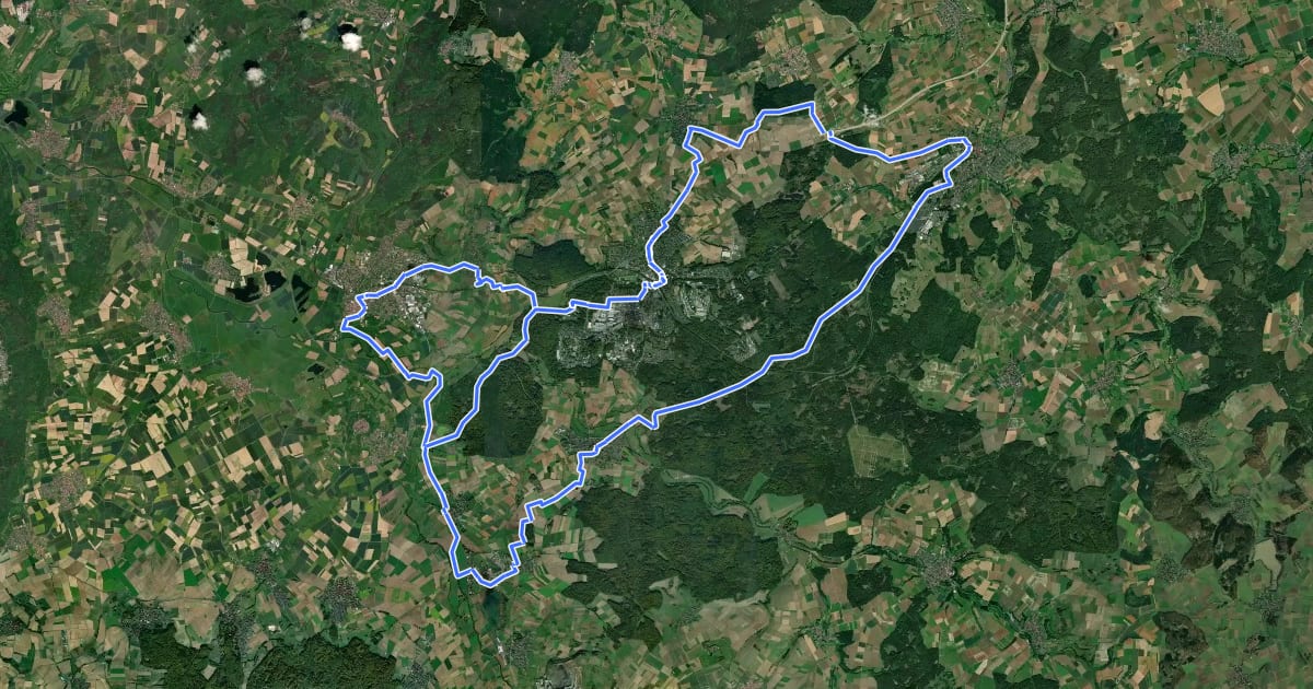 Маршрут Rhein-Main-Vergnügen 11 на спутниковом снимке