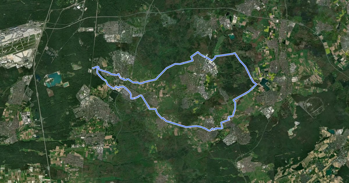 Маршрут Rhein-Main-Vergnügen Route 1 на спутниковом снимке