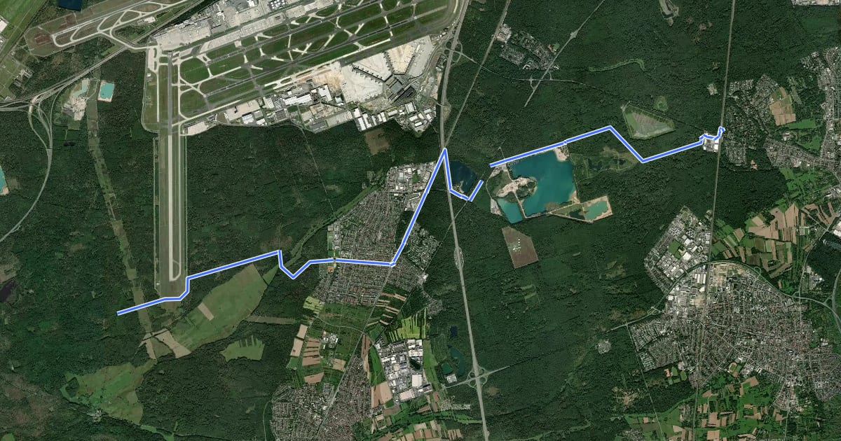 Маршрут Rhein-Main-Vergnügen Route 1/3 на спутниковом снимке
