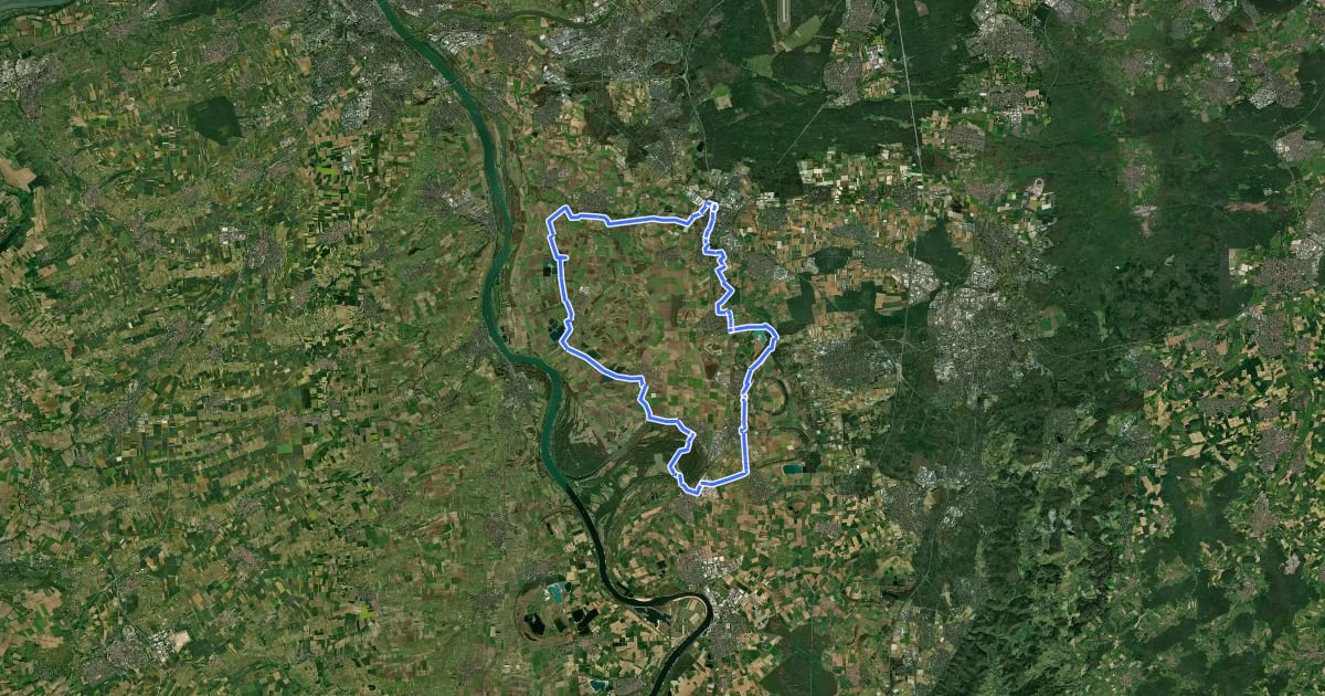 Маршрут Rhein-Main-Vergnügen Route 10 на спутниковом снимке