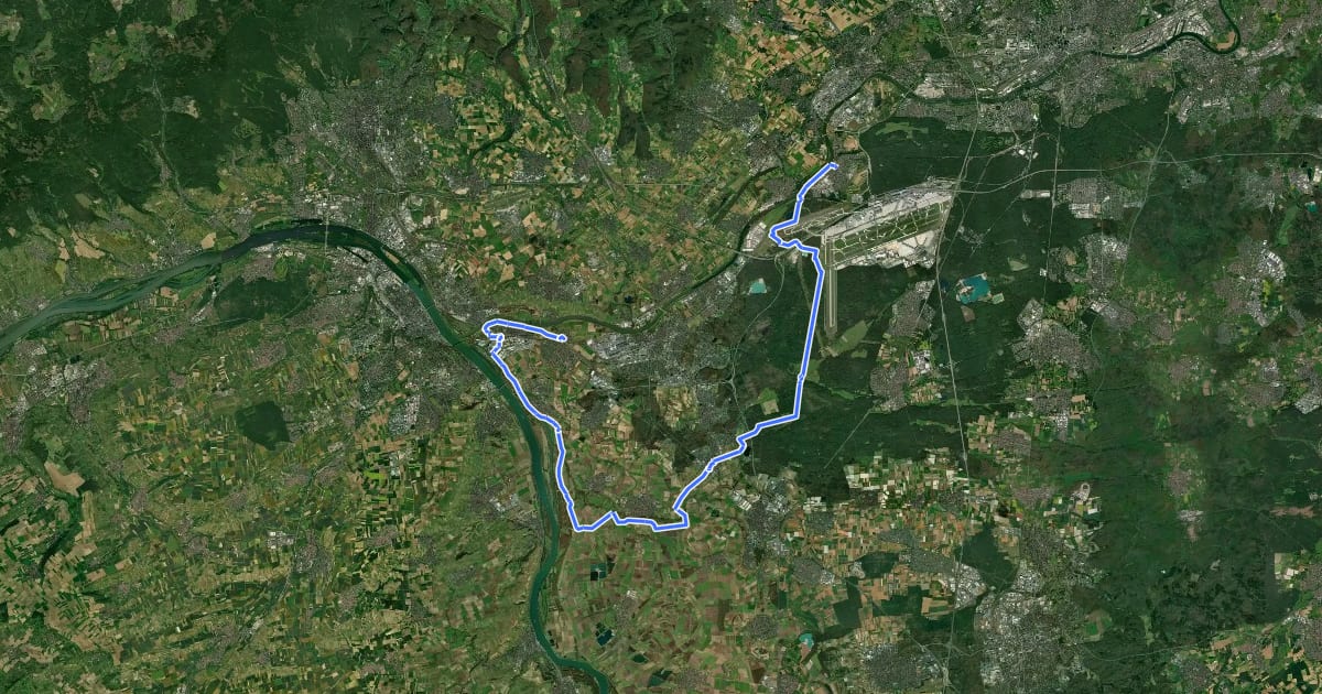 Маршрут Rhein-Main-Vergnügen Route 3 на спутниковом снимке