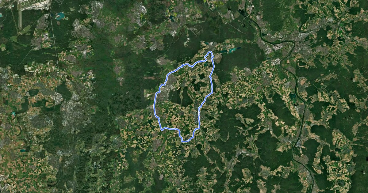 Маршрут Rhein-Main-Vergnügen Route 5 на спутниковом снимке