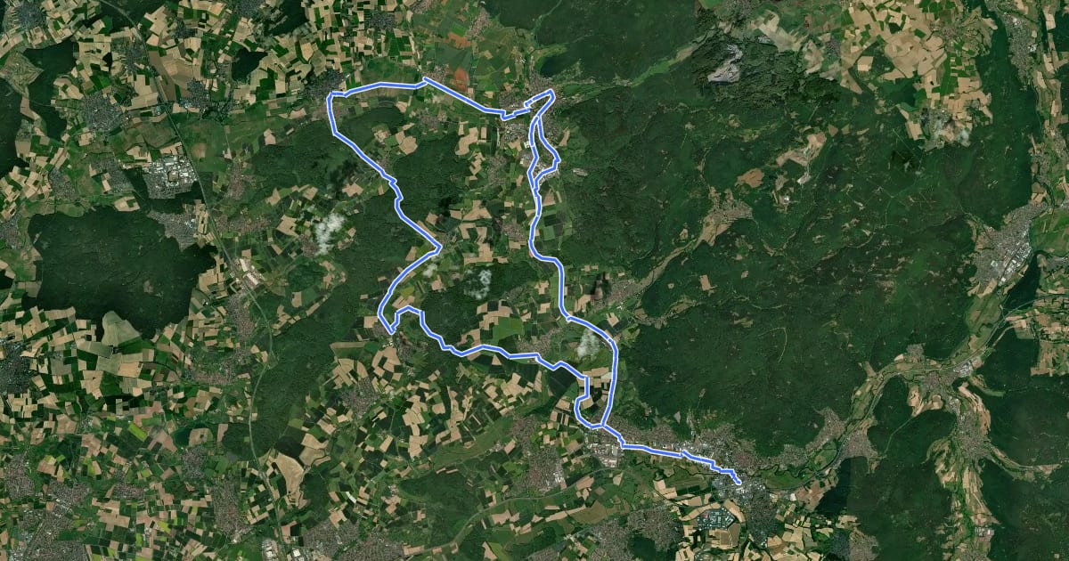 Маршрут Rhein-Main-Vergnügen Route 6 на спутниковом снимке