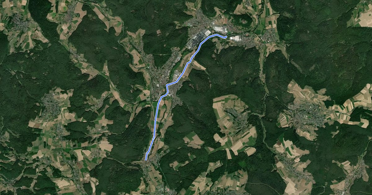 Маршрут Rhein-Main-Vergnügen Route 7 на спутниковом снимке
