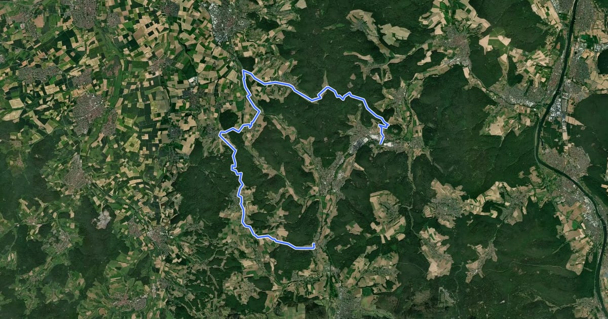 Маршрут Rhein-Main-Vergnügen Route 7a на спутниковом снимке