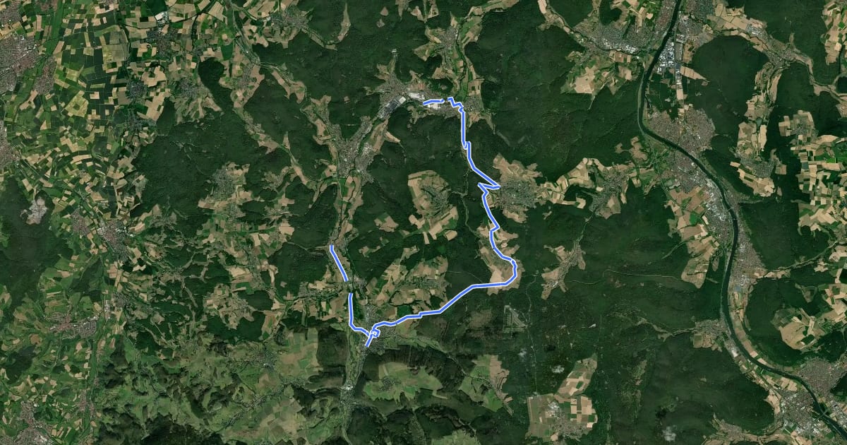 Маршрут Rhein-Main-Vergnügen Route 7b на спутниковом снимке