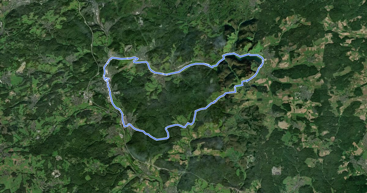 Маршрут Rhein-Main-Vergnügen Route 8 на спутниковом снимке