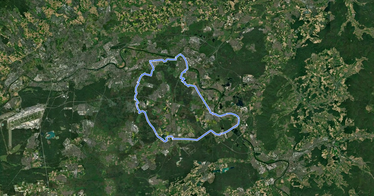Маршрут Rhein-Main-Vergnügen Route 9 на спутниковом снимке