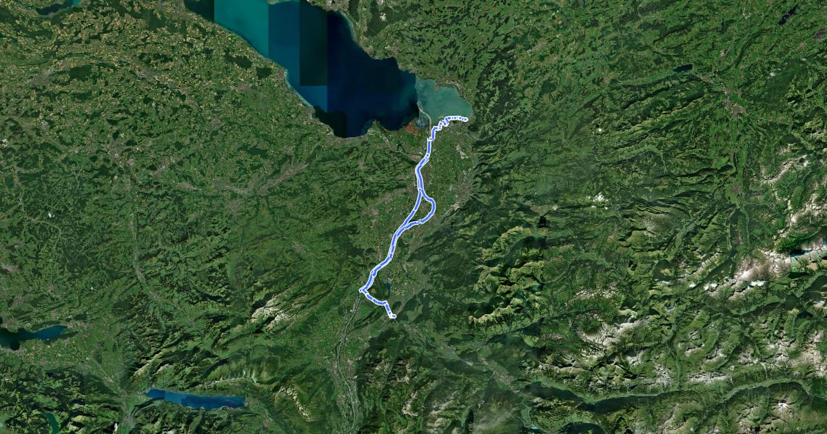 Маршрут Rhein Rückenwind – Tour на спутниковом снимке