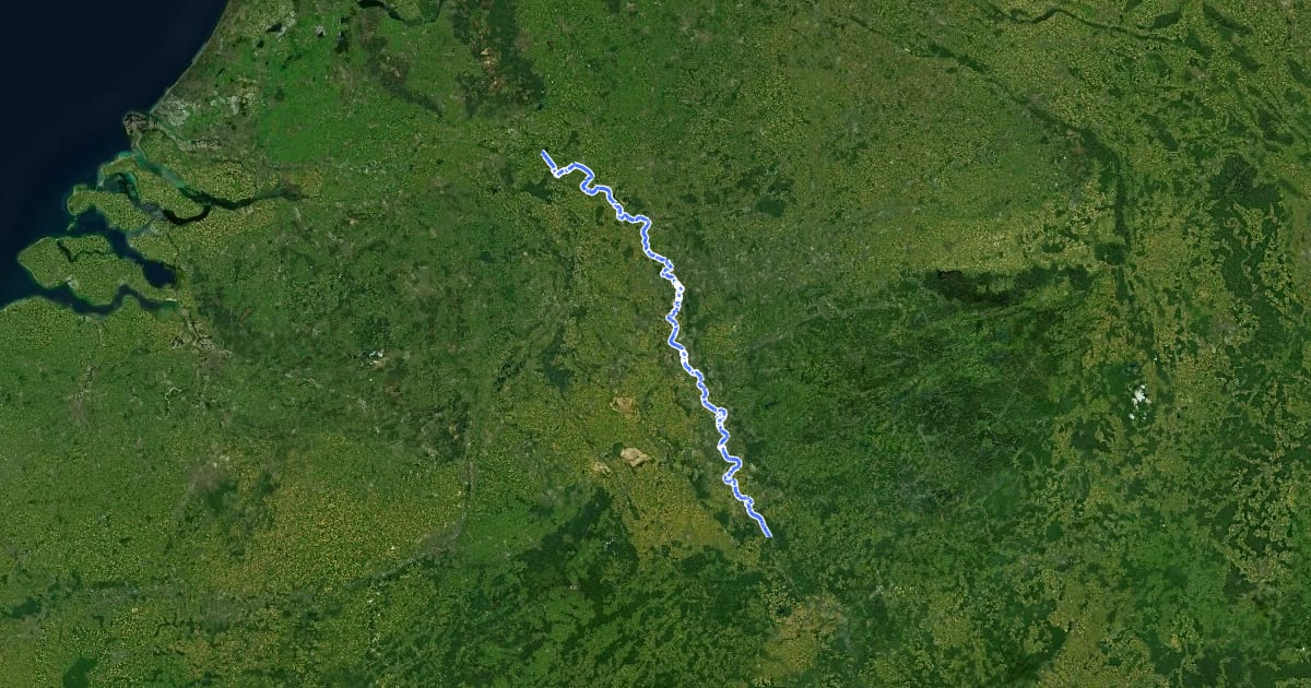 Маршрут Rhein-Route D8 [NRW] на спутниковом снимке
