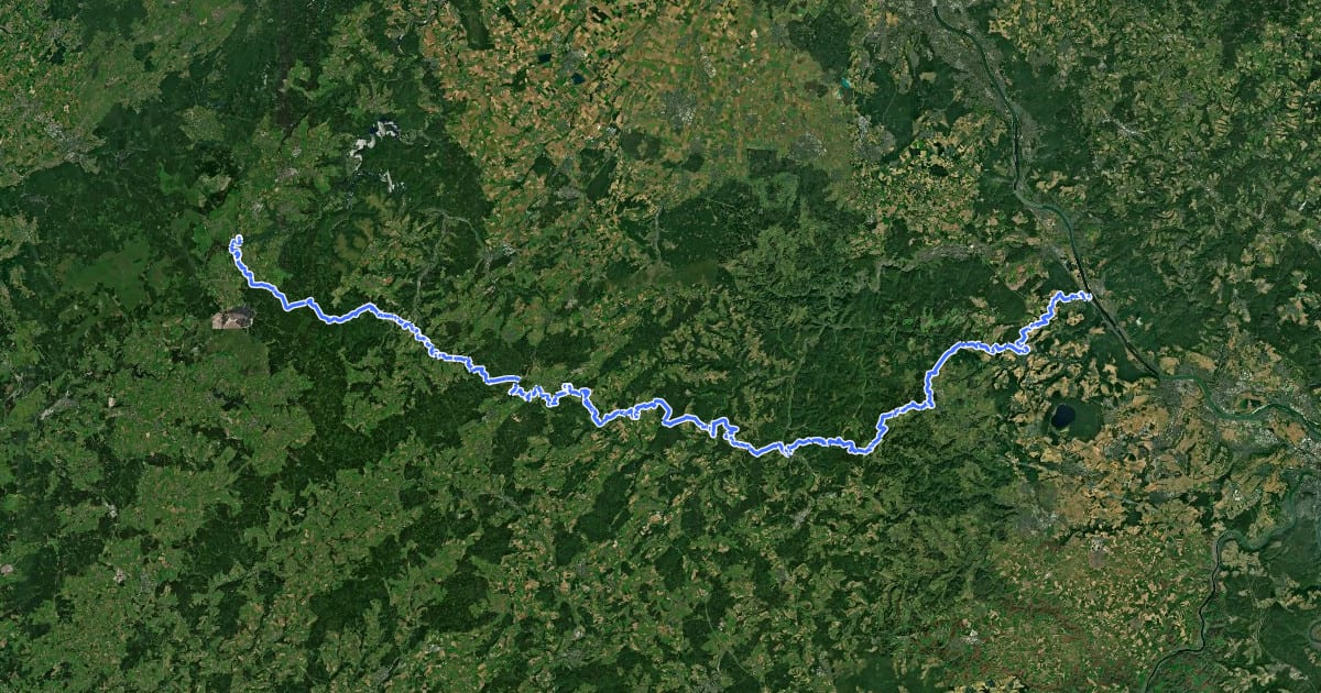 Маршрут Rhein-Venn-Weg на спутниковом снимке