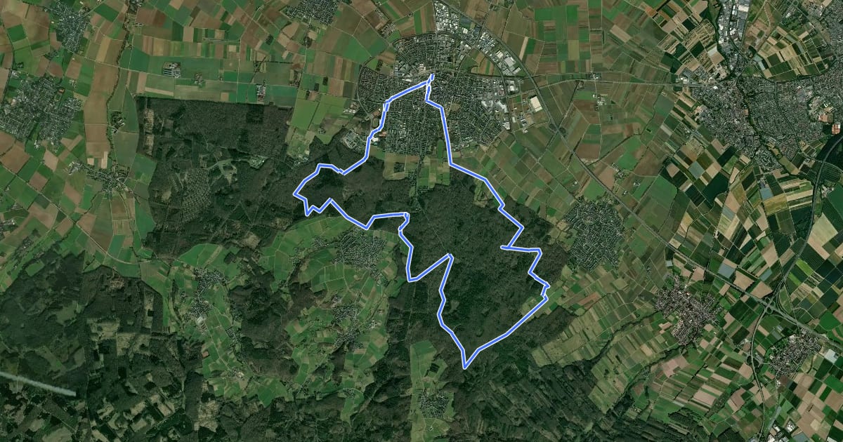 Маршрут Rheinbach Rundweg 1 на спутниковом снимке