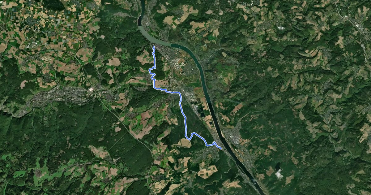 Маршрут Rheinburgenweg 2. Etappe Remagen - Bad Breisig на спутниковом снимке