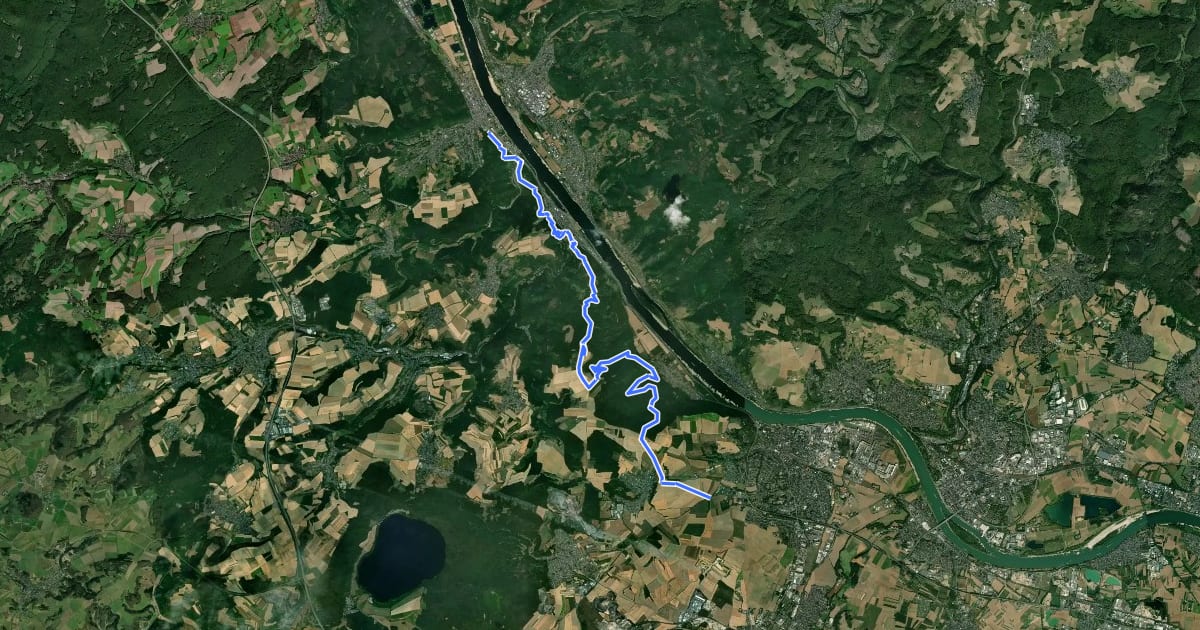 Маршрут Rheinburgenweg 3. Etappe Bad Breisig - Andernach на спутниковом снимке