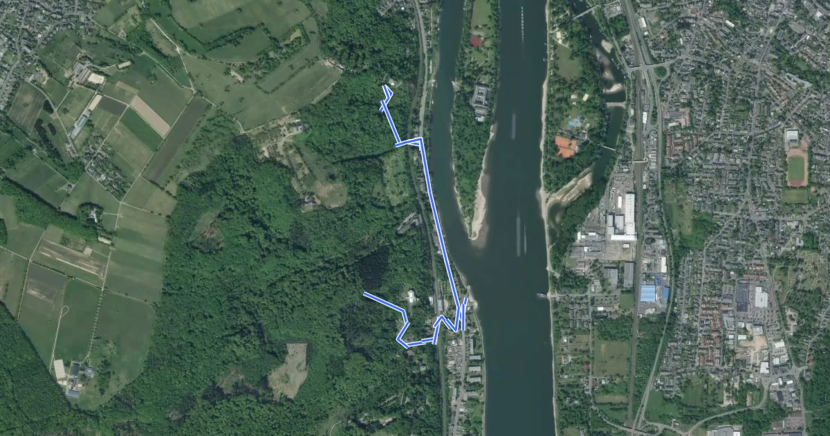 Маршрут Rheinburgenweg Zugangsweg Rolandseck на спутниковом снимке