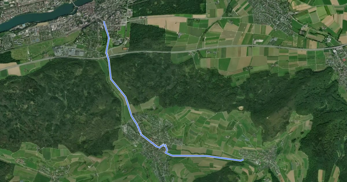 Маршрут Rheinfelden-Maisprach на спутниковом снимке