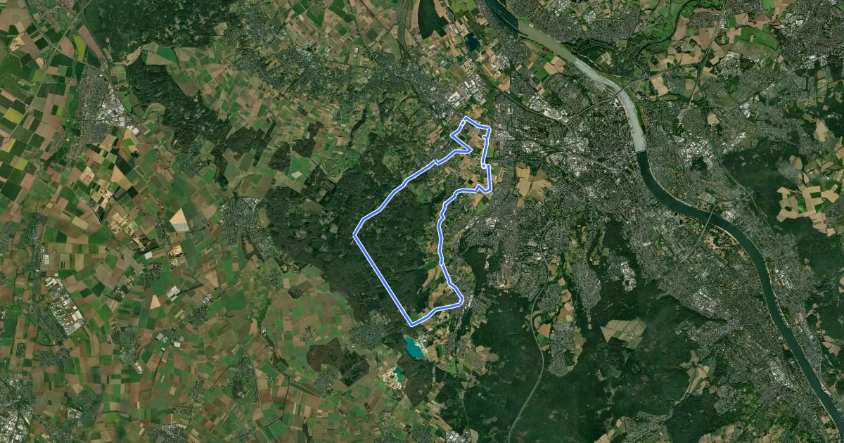 Маршрут Rheinische Apfelroute - Schleife Alfter на спутниковом снимке