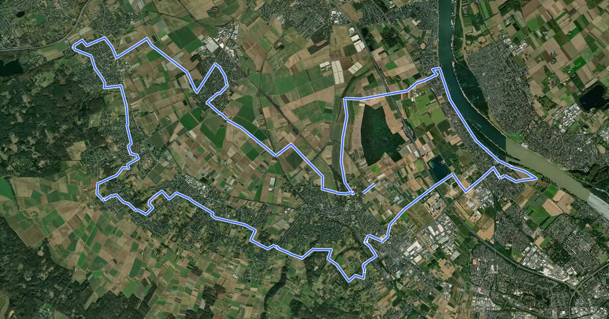 Маршрут Rheinische Apfelroute - Schleife Bornheim на спутниковом снимке