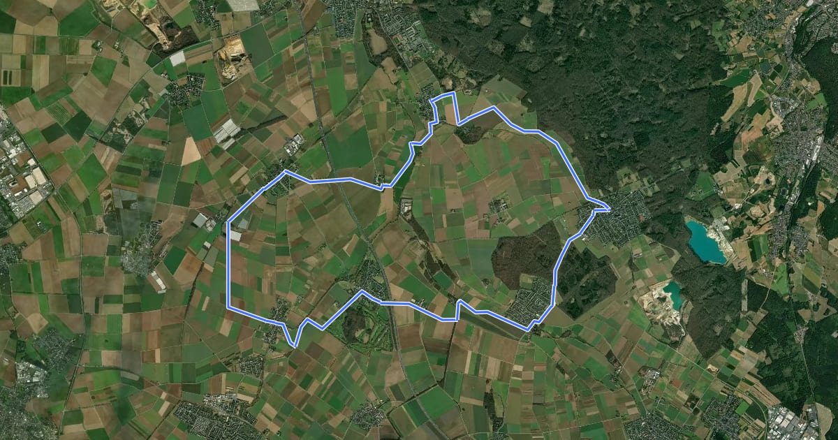 Маршрут Rheinische Apfelroute - Schleife Swisttal на спутниковом снимке